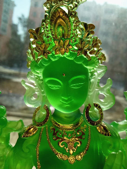 佛门圣物中的绿度母唐卡